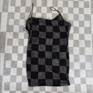 Alice + Olivia Black and Gray Bodycon Mini Dress